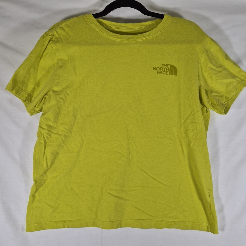 The North Face T Shirt Womens Large Neon Yellow Never Stop Exploring Graphic Tee